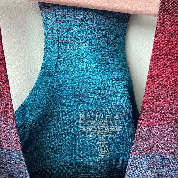 Athleta Ombre Sports Bra Red/Blue Size Medium EUC - Picture 3 of 4